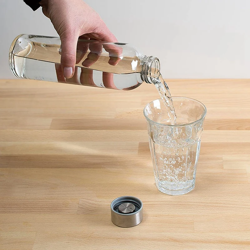 High Borosilicate Sports Water Bottle Glass With Lids Natural BPA Free Eco Friendly For Juicing image 5