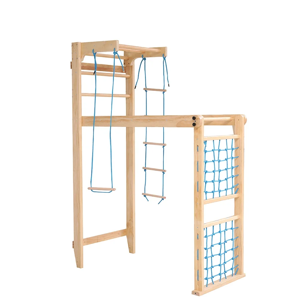 Kids Foldable Cheap Wooden Swedish Ladder Wall Bars Rib Climbing Frame for Toddlers Exercise Toy
