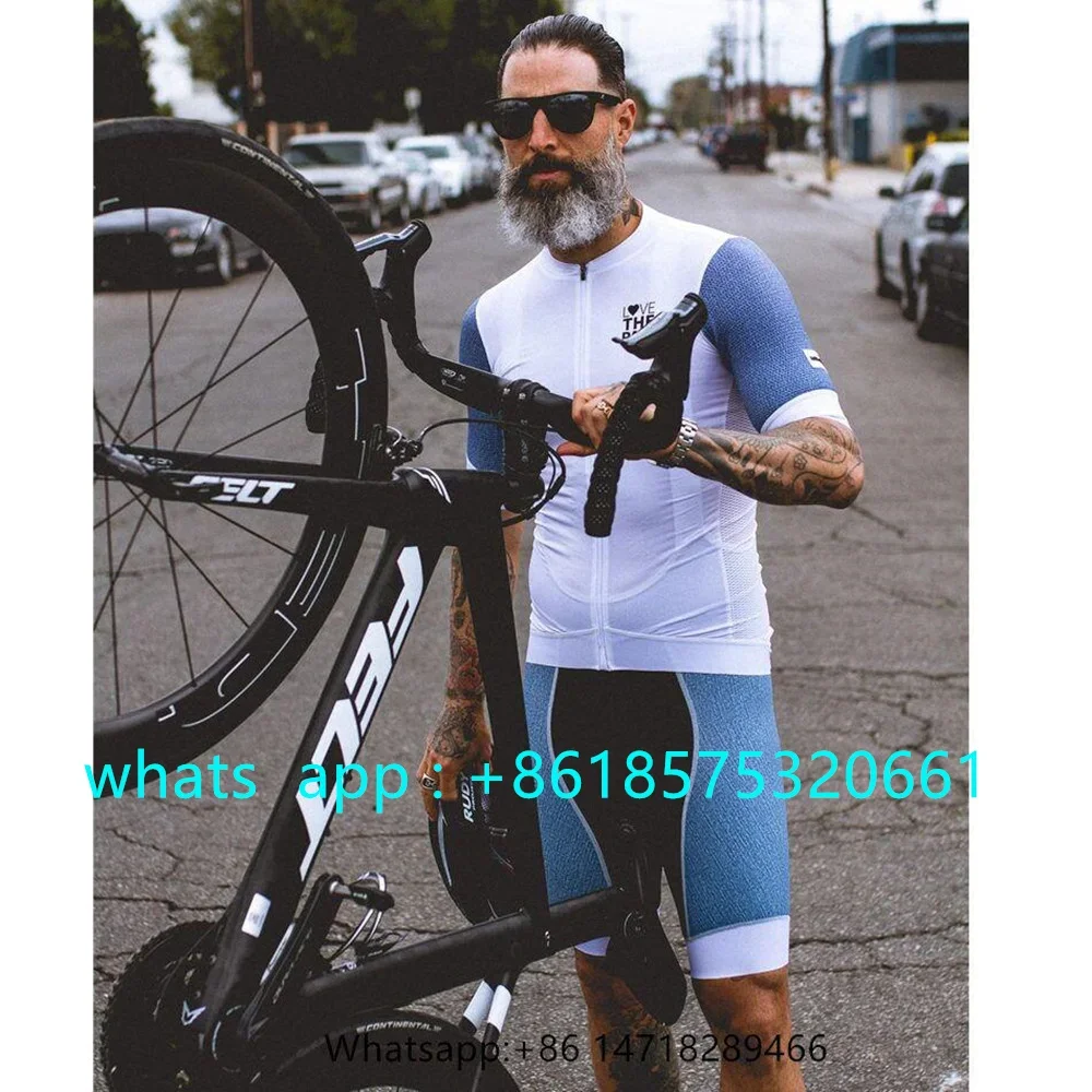 Love The Pain Summer Bicycle Suit Men Cycling Jersey 9D Bib Set Customize Ropa Ciclismo Bicycle Wear Clothing Maillot Culotte