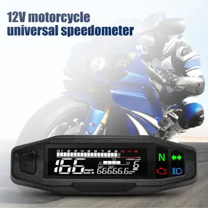 Velocímetro Universal Motocicleta, Medidor de Velocidade Digital, Tacômetro LED, Painel Instrumento Painel, Display LCD, Y Bracket, AD, Universal 6 principais vendas odômetro moto - №5