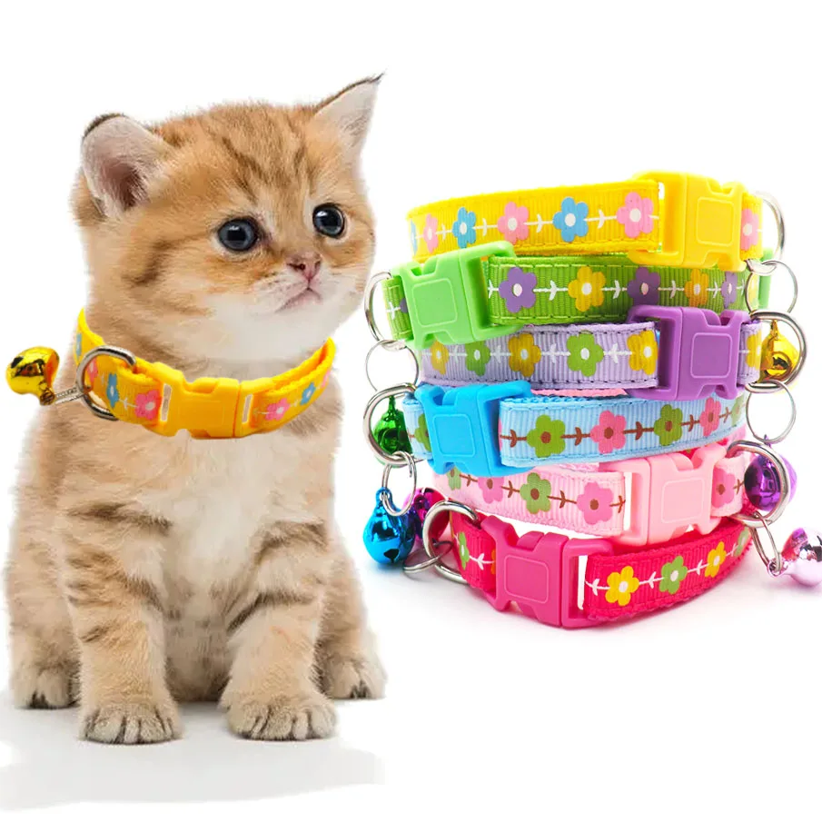 Cat Dog Collars With Bell Personalized For Cats Small Dogs Cute Cat Collar Necklace Safety Breakaway Luxury Pet Cat Accessories