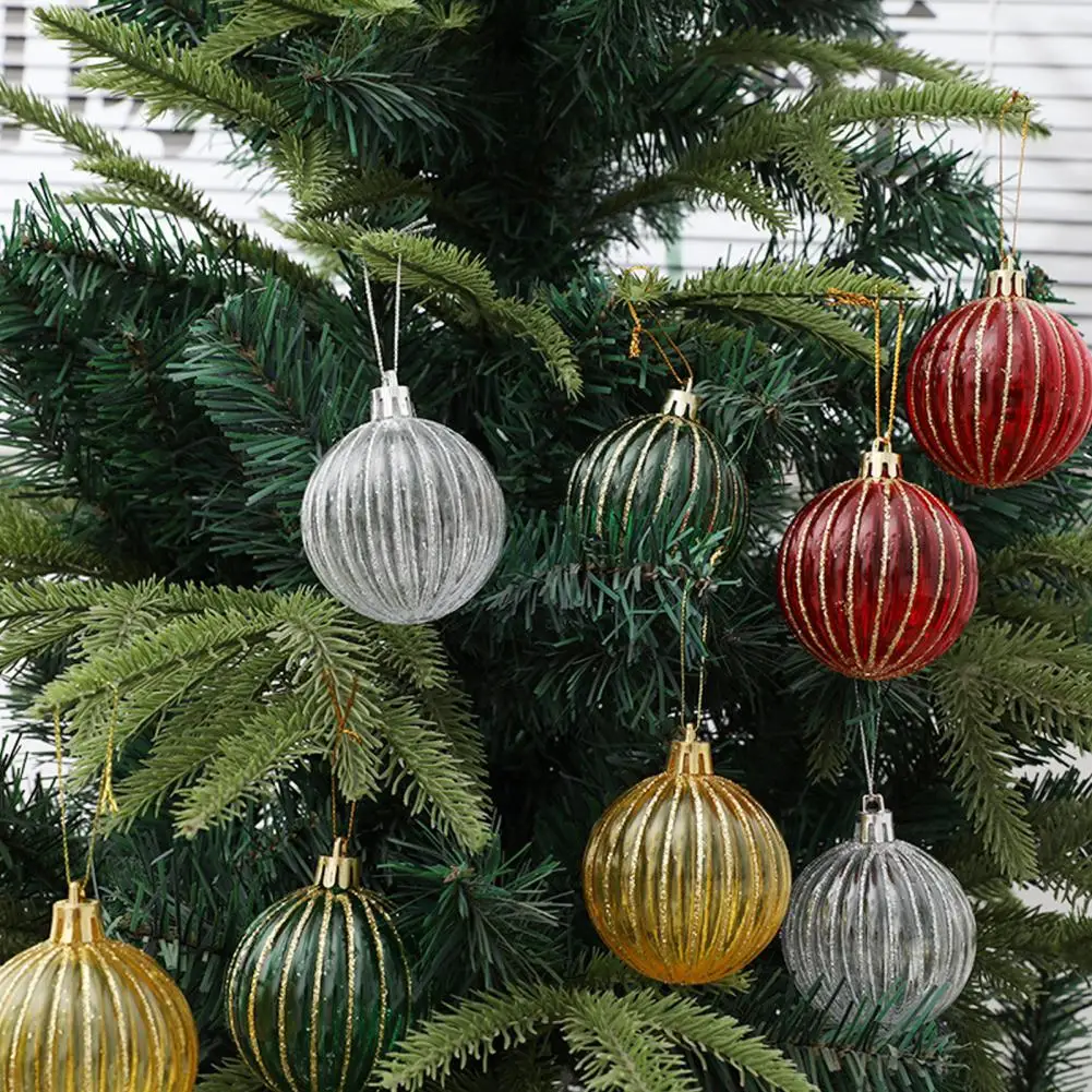 6Pcs/Box Painted Christmas Ball Decorations Beautiful Christmas Balls Hotels Malls Christmas Tree Ornaments hristmas Tree Balls