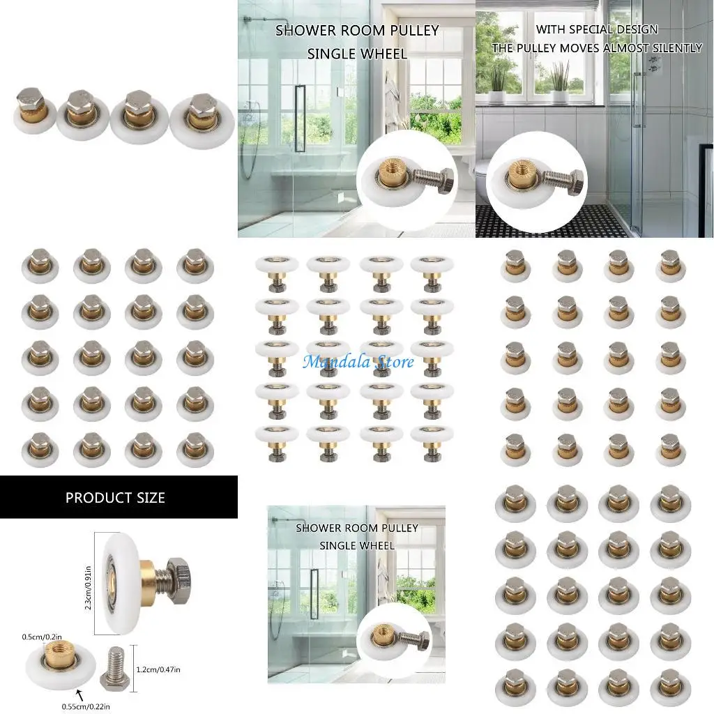 

U2JC Bathroom Glass Door Rolling Mechanism Quiet & Adjustable Door Wheel 20 set