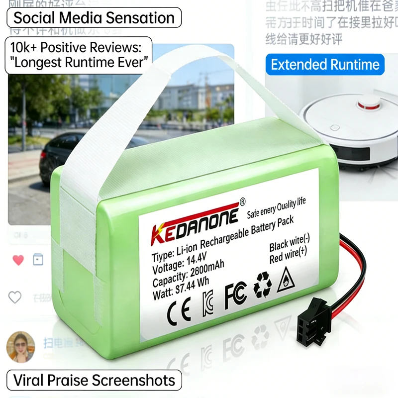 🔋4S1P 14.4V 6800mAh Li-ion Battery for Conga Excellence 990 1090 Ecovacs Deebot N79S N79 DN622 Eufy Robovac 11 11S 12 35C X500