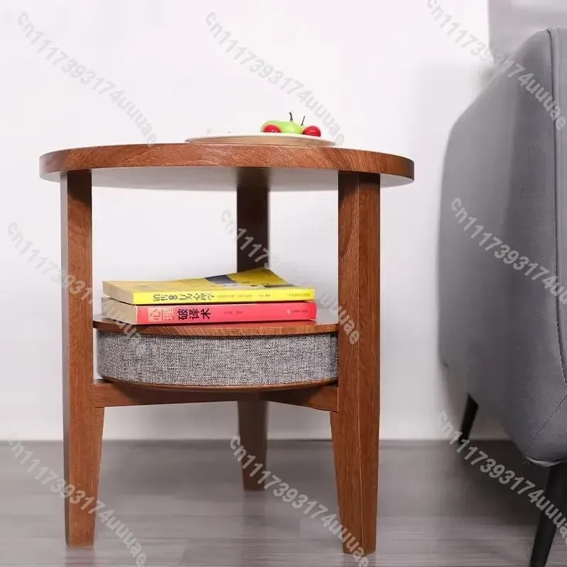 Modern Round Double Layer Side Table with Bluetooth Speaker Smart Wireless Charging Corner Table for Living Room Coffee Table