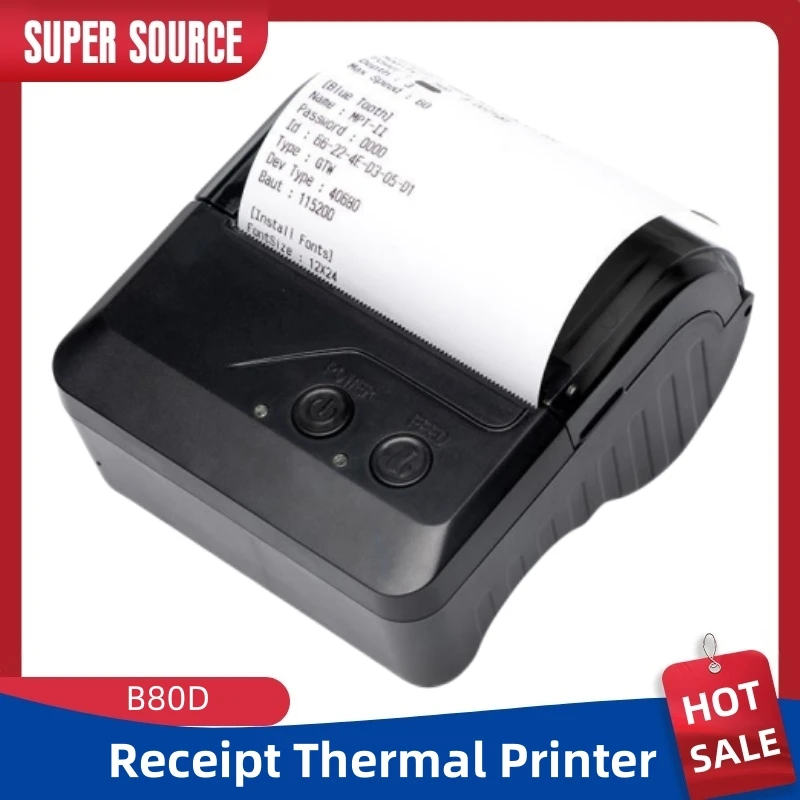 Cheapest Mini Mobile Receipt Printer Business Android Blue Tooth 80mm 3inch Thermal Wireless Printing Support Android IOS