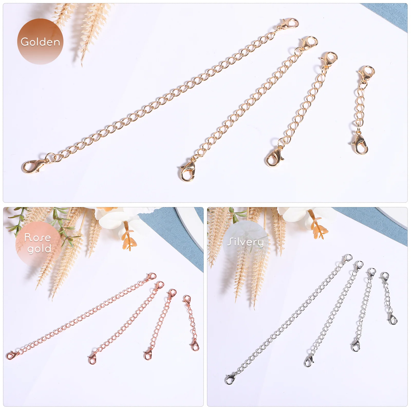 12 قطعة سلاسل مجوهرات موسع قلادة تمديدات سوار تمديدات DIY بها بنفسك صنع المجوهرات سلسلة قلادة طويلة وظيفية قوية