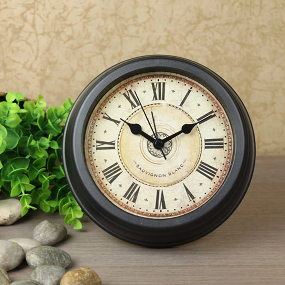 

Vintage Alarm Clock Realistic Delicate Silent Coffee Color Bedroom Table Ornament Accurate Timing Retro Style Home Decor Gift