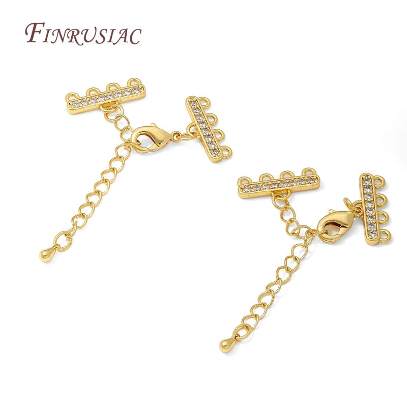 18K Gold Plated Brass Chains Extender For Jewellery,DIY 2-5 Rows Pearl Necklaces Making Accessories,Chain Connector For Jewelry image 6