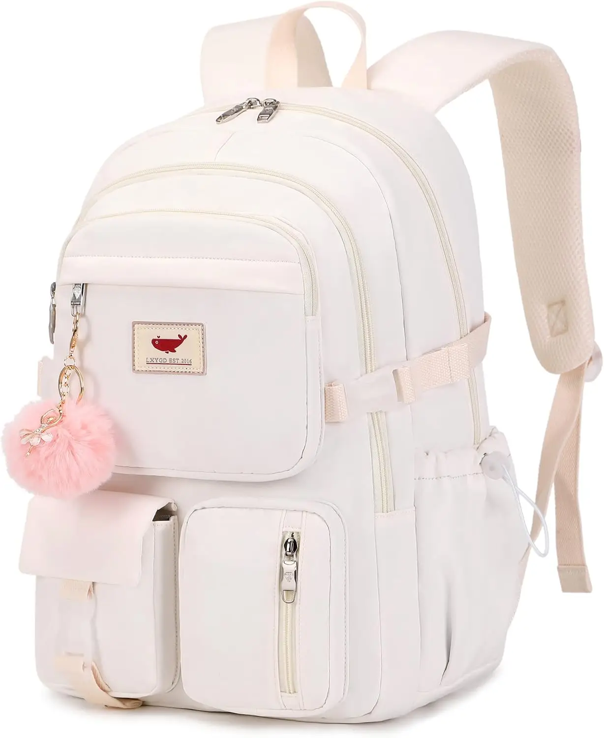 

Laptop Backpack 15.6 Inch Kids Elementary Middle High School Bag College Backpacks Anti Theft Travel Back Pack Large Bookbags for Teens Girls Women Students (Off-white)