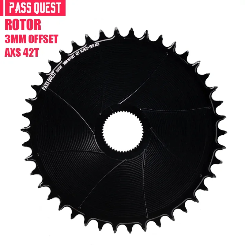 PASS QUEST 3 mm offset AERO rond smal breed kettingblad voor rotor VEGAST / ALDHU Direct Mount Crank AXS 12-speed ketting 42-54T