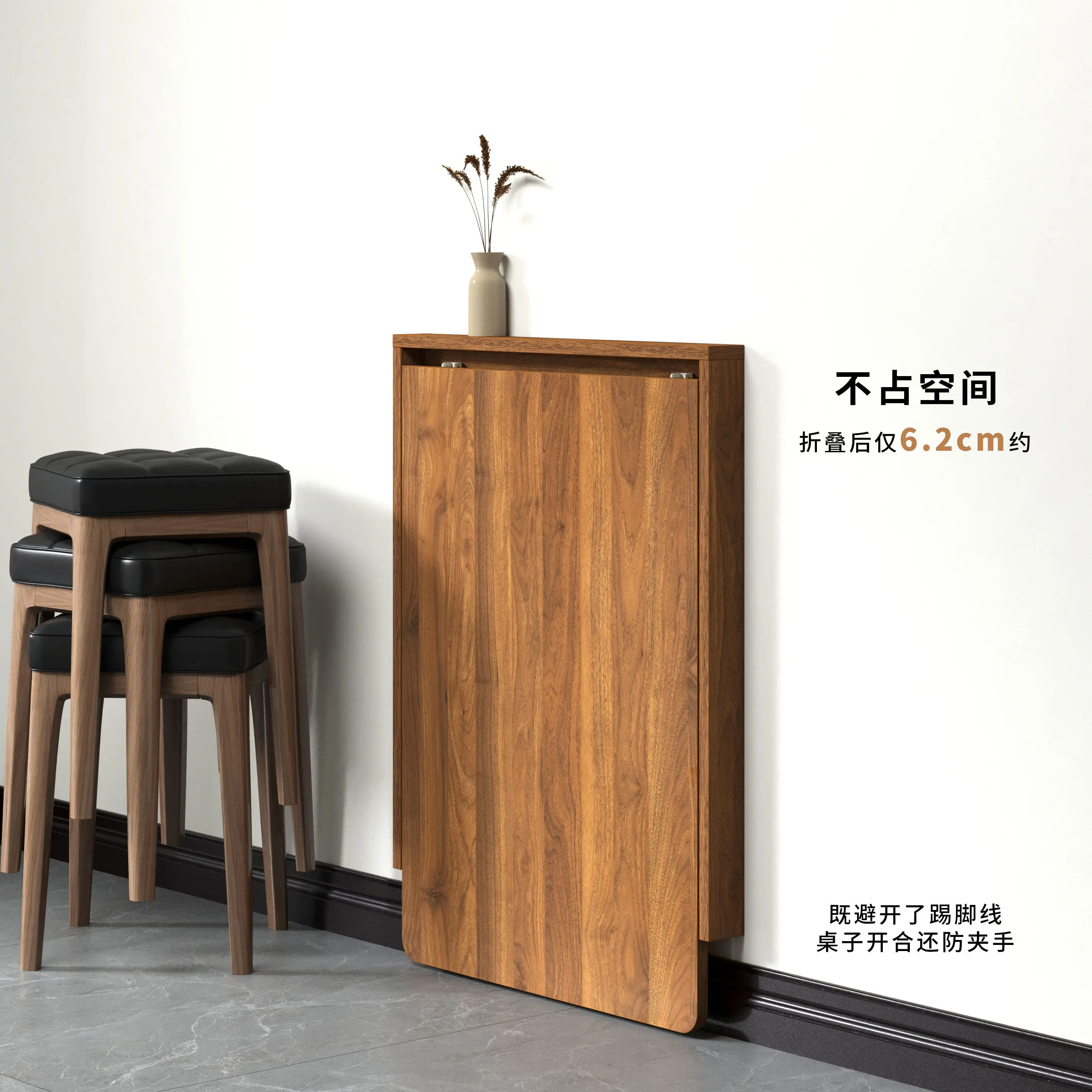 Wall-mounted wall-mounted folding dining table for home use Hidden desk board small apartment ultra-thin multi-functional makeup