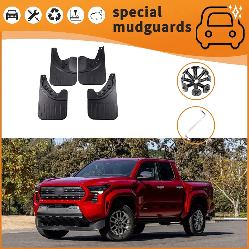 

For 24 Tacoma models Mudguards Fender Mudflaps Front Rear Flares Splash Guards Cover Car Accessorie