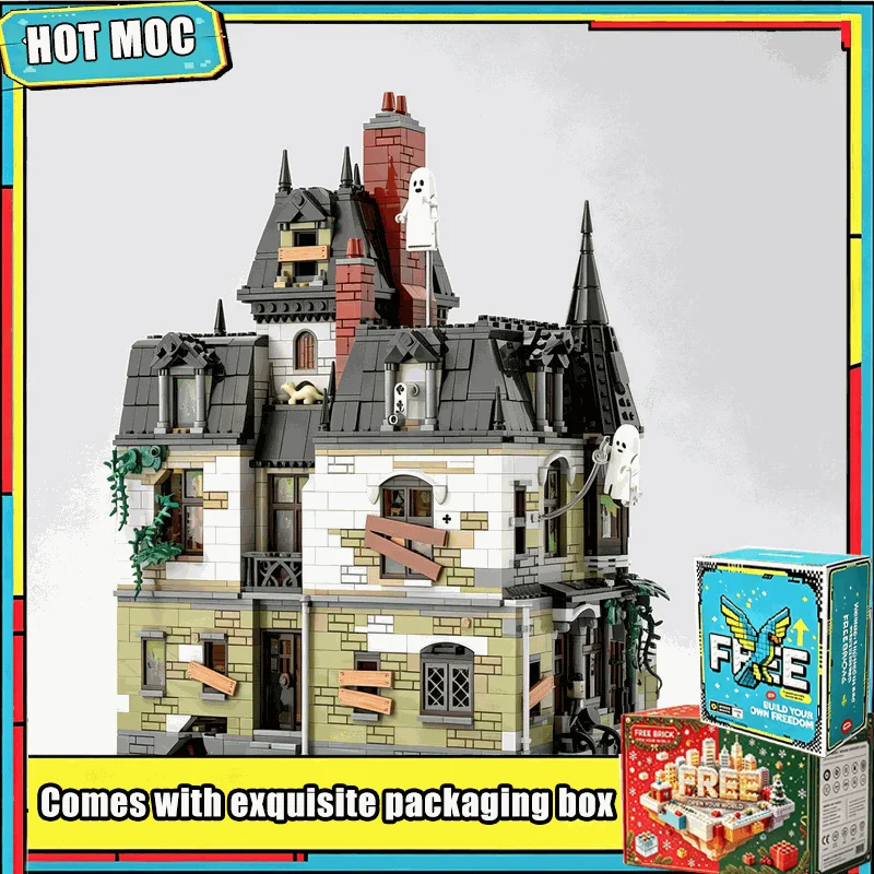 3614 PCS Halloween Haunted House Modular MOC Building Blocks Model Custom Puzzle Villa Architecture DIY Creative Display Gifts