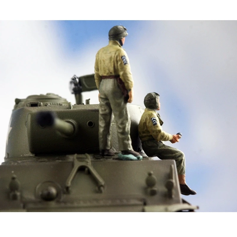 Modelo a escala 1:72, 2 uds., Capitán de los tropas de los tanques de EE. UU., figura de acción, juguetes de fuerzas blindadas, accesorios de escena DIY, exhibición, colección de Fans