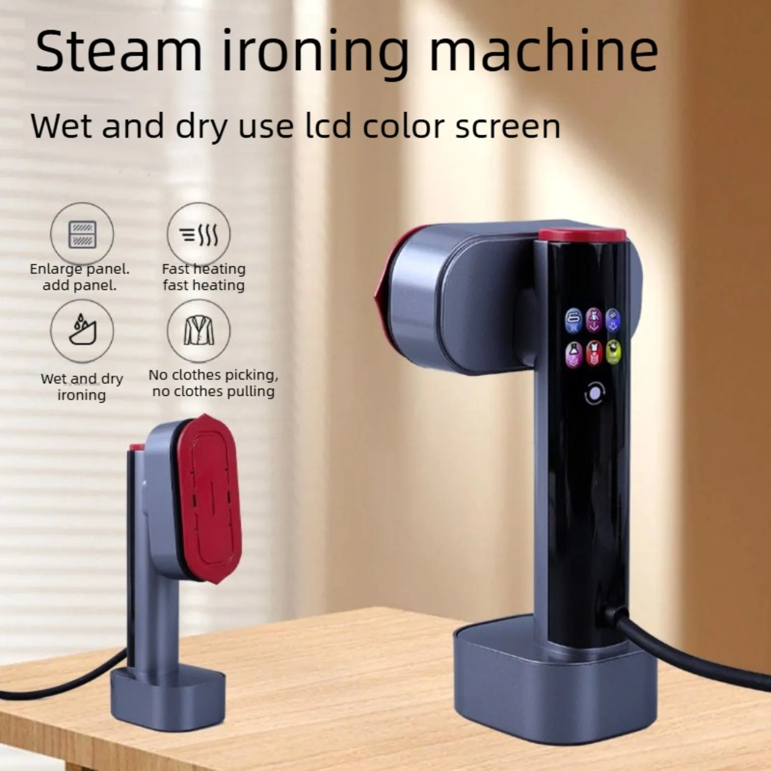 

Handheld Steam Iron for Clothes,1300W Garment Steamer Iron, LCD Display,Portable Travel Steamer,Wet &Dry Iron 180° Swivel Handle