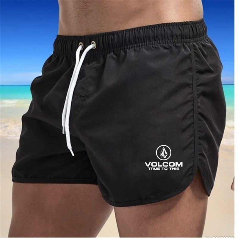 Pantalones cortos de baloncesto VOLCOM de verano 2025 para hombre, pantalones cortos deportivos informales de malla para Fitness, pantalones transpirables para correr de cinco puntos