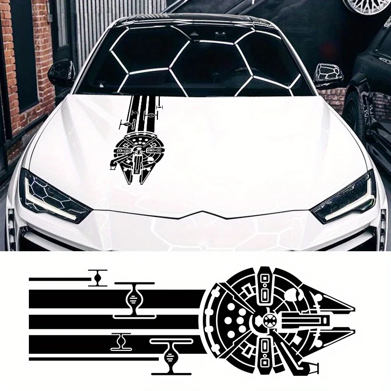 

1PC Aircraft Pattern Car Stickers Waterproof Sunscreen for Hood Cover Scratches Durable Vinyl Decals Decor Vehicle Accessories