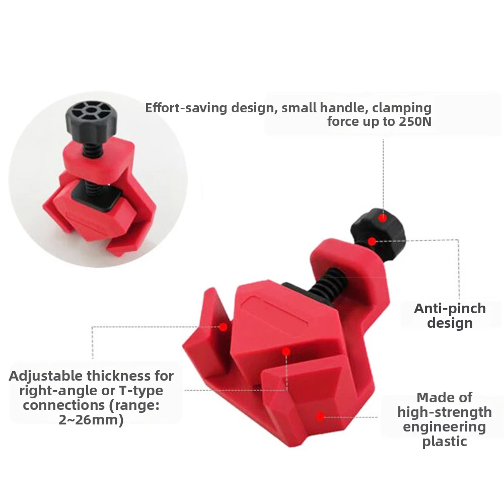 For Woodworking Fixator T Shaped Clamp with Dual 90 Degree Clamping Capability and Precision 2mm to 26mm Range