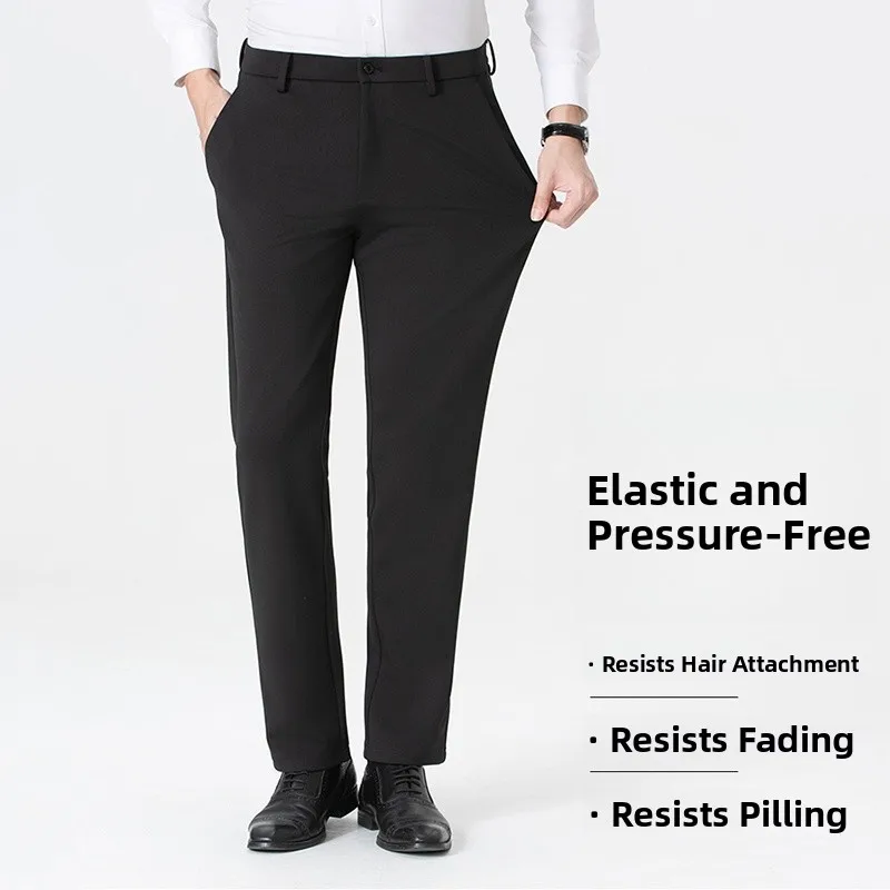 

Faionable Comfortable Casual Pants Straight Leg Fit Polyester Fiber Non-fading Micro-stretch Simple Design Autumn New Arrivals