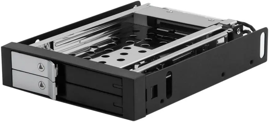 

Hot Swap Mobile Rack Cage for Dual 2.5" SSD/HDD, Supports SATA I/II/III & SAS I/II 6 Gbps Performance