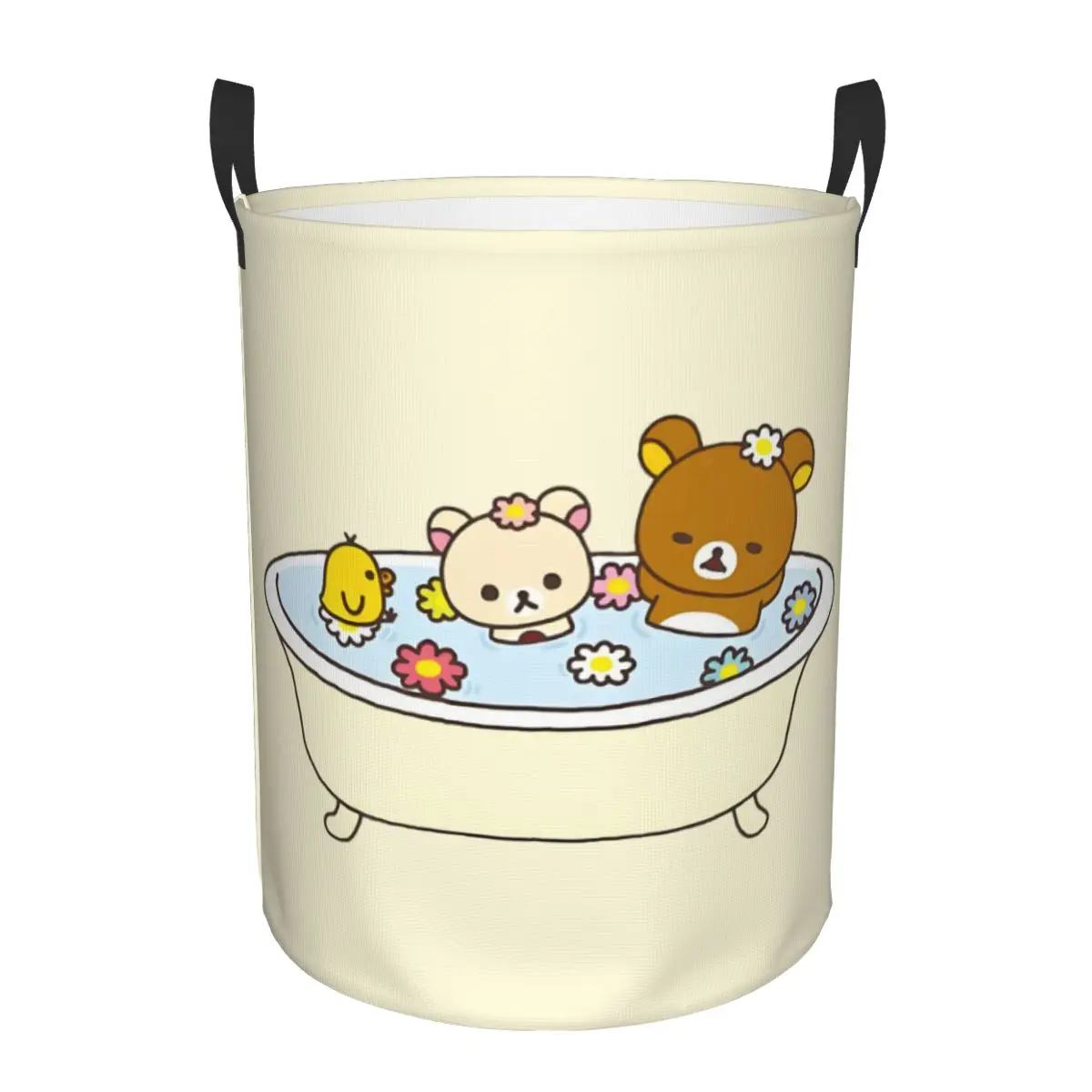 

Custom Rilakkuma Laundry Basket Collapsible Cute Clothing Hamper Toys Organizer Storage Bins