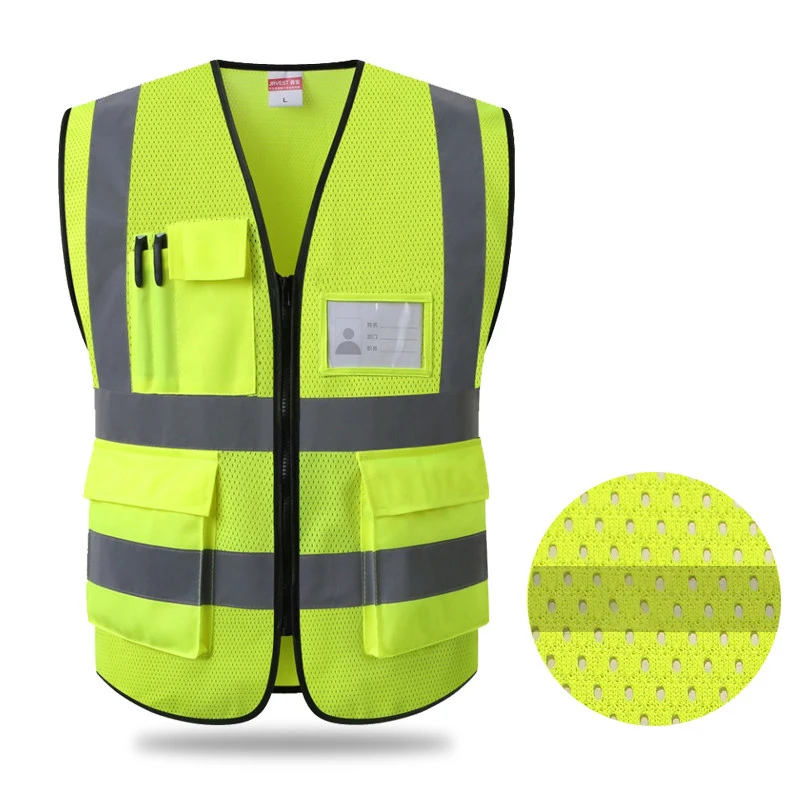 Hi Vis Strap Vest Hi Viz Vest with Pockets Reflective Mesh Safety Vest for Work Summer Breathable Working Vest