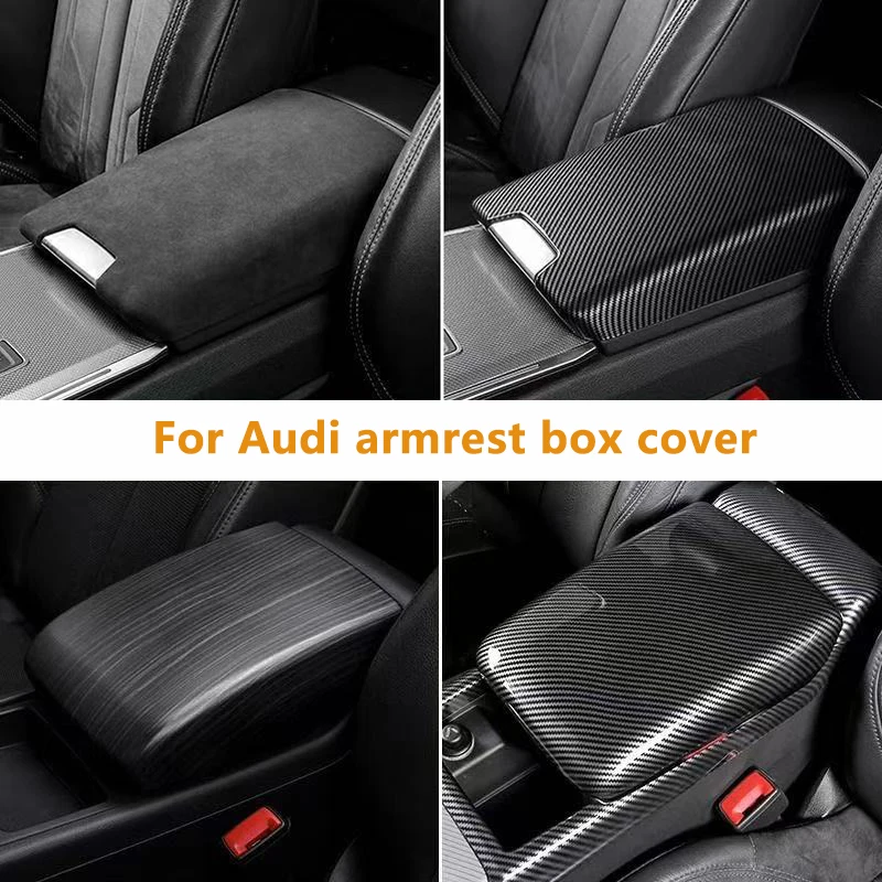 

Carbon Fiber Suede Armrest Box Preservation Cover Sticker Accessories For AUDI A6L A7L Q5 A4L A5 2019-2025 Car Styling