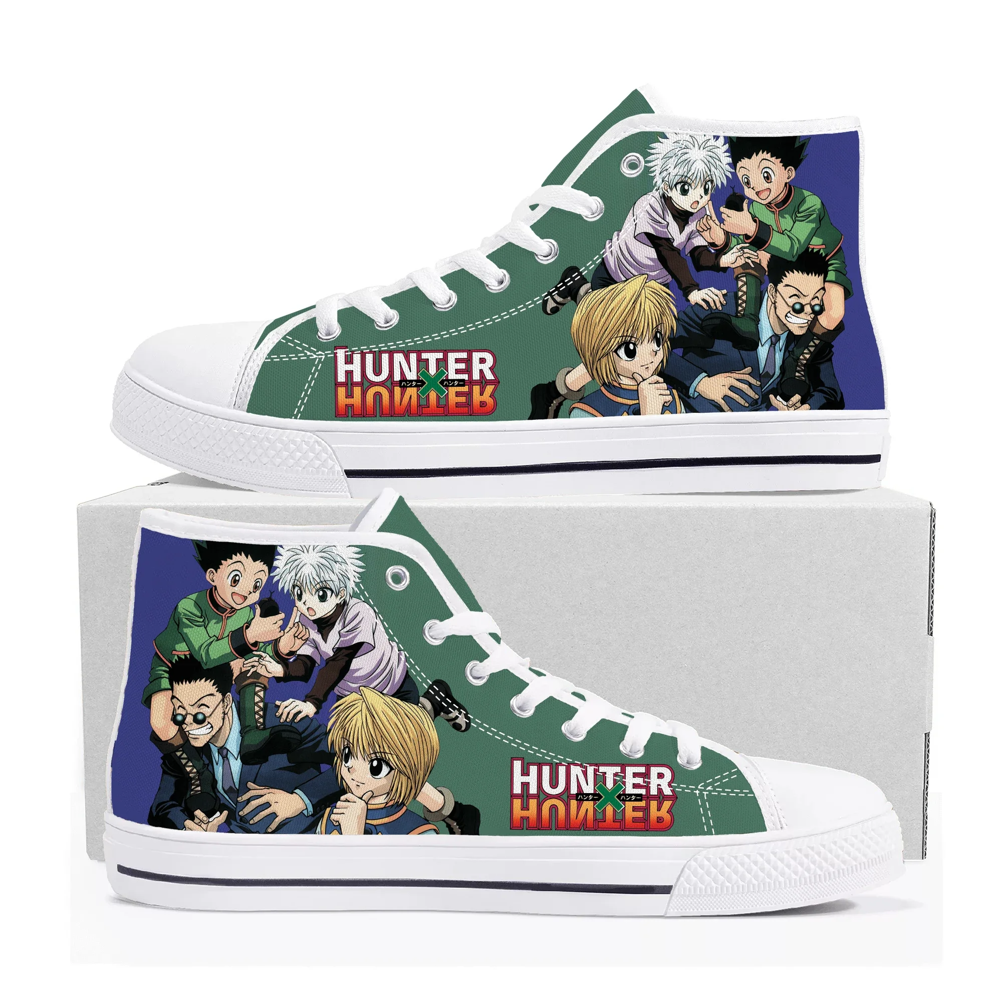 Hunter x Hunter High Top Sneakers, Canvas Sneaker, Gon Freecss Manga, Custom Made Shoes, Homens e Mulheres, Adolescente, Alta Qualidade