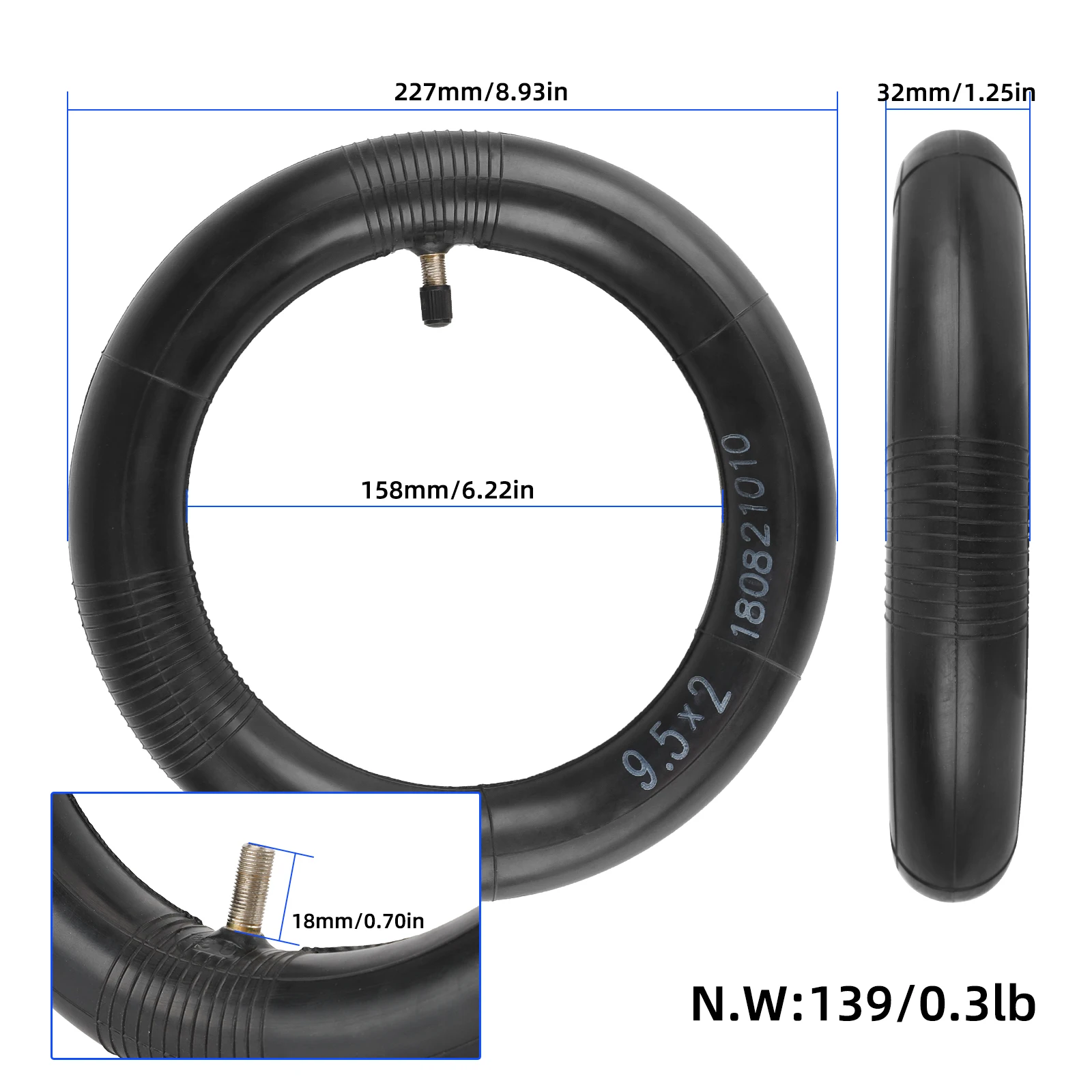 9.5inch Butyl Rubber Inner Tube For Niu Electric Scooter KQi3 MAX Pro KQi2 Pro Accessories 9.5*2 Tire
