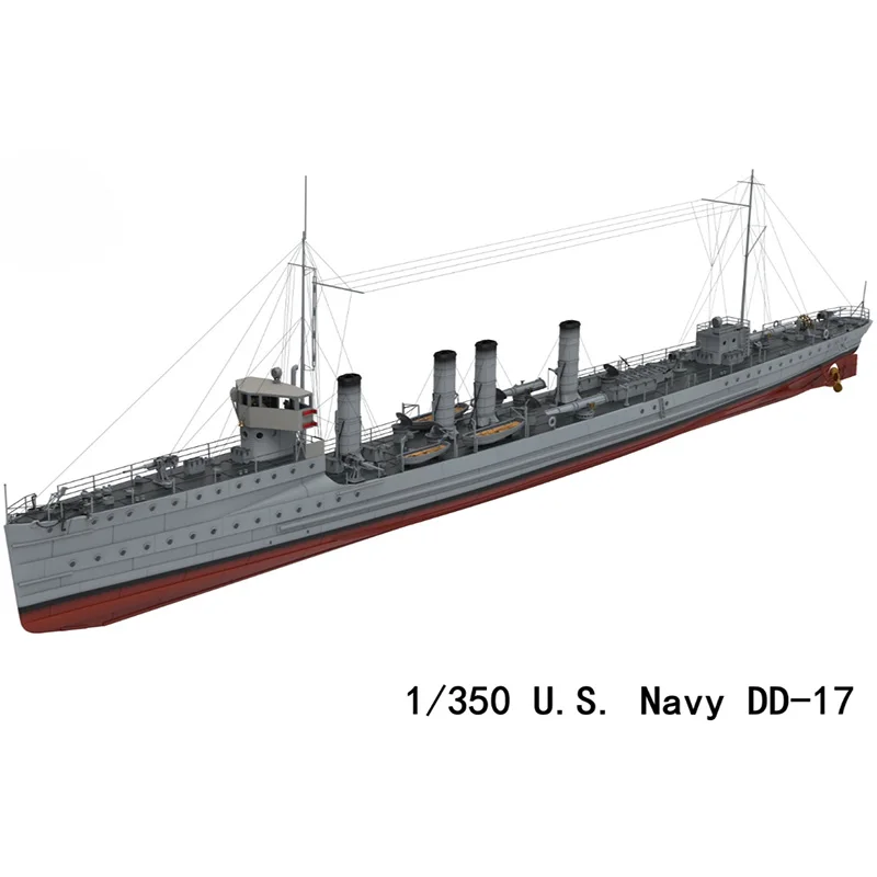 1/350 USS スミス DD-17 駆逐艦モデルキット DIY 高精度組み立て軍艦キット軍事セーリングコレクション静的船モデル