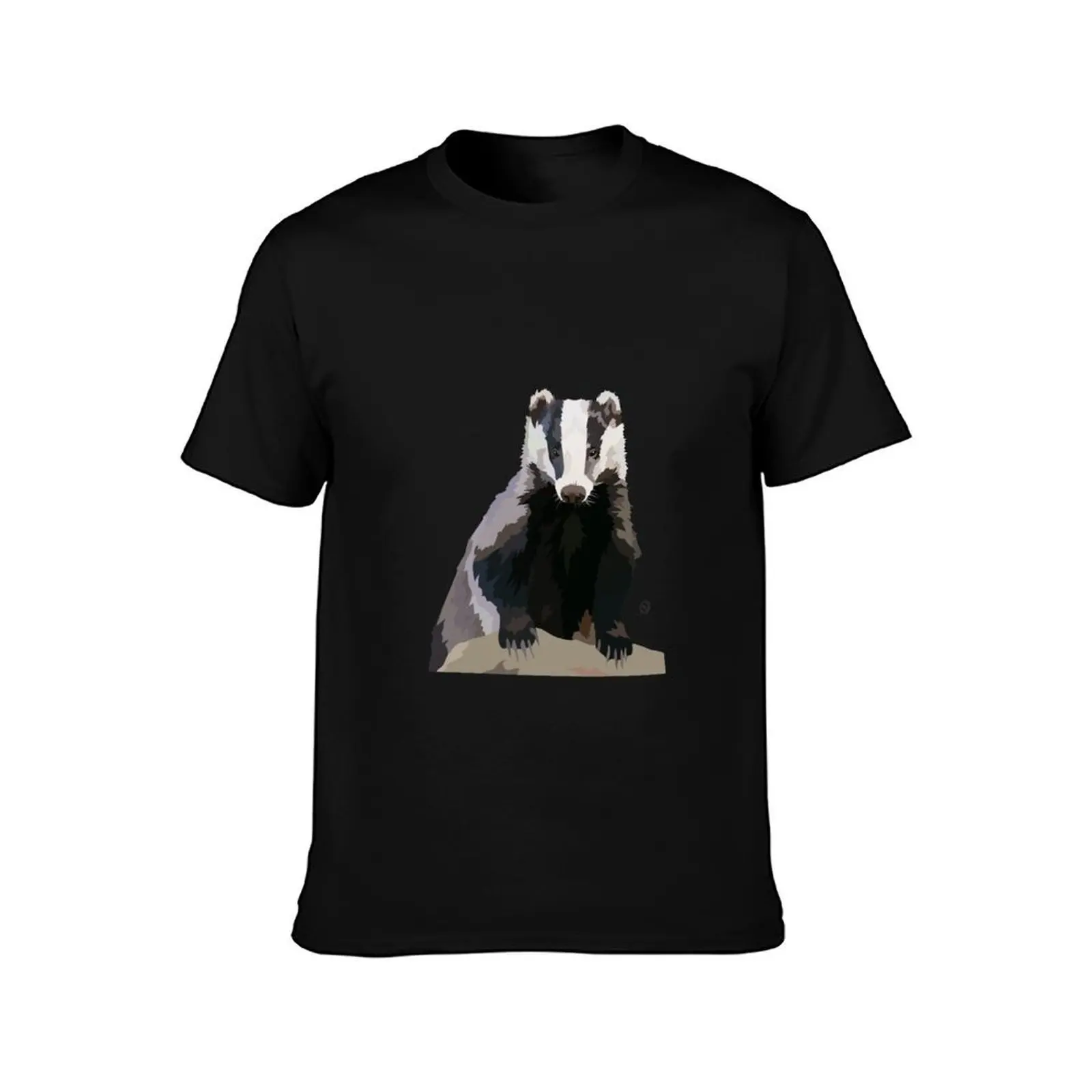 Badger T-Shirt, Summer Casual Cotton Tee, Oversized Streetwear Tops, Vintage Graphic Print, Loose Fit Short Sleeve, 100% Cotton