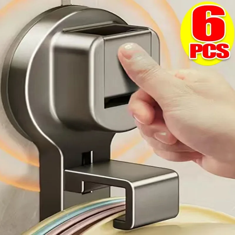 6/1 قطعة خطاف لاصق مقاوم للماء جدار جبل السنانير قوي حامل المناشف فراغ قابلة لإعادة الاستخدام الصحافة حمالة تعليق جدارية رفوف حمام قابل للتعديل