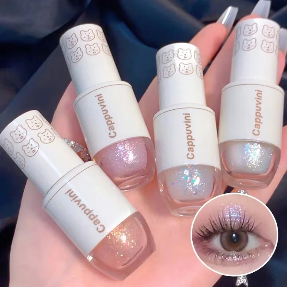 Nieuwe Parelmoer Oogschaduw Stick Langdurige Knipperende Vloeibare Oogschaduw Glitter Gemakkelijk duizelig Markeerstift Dames Cosmetisch