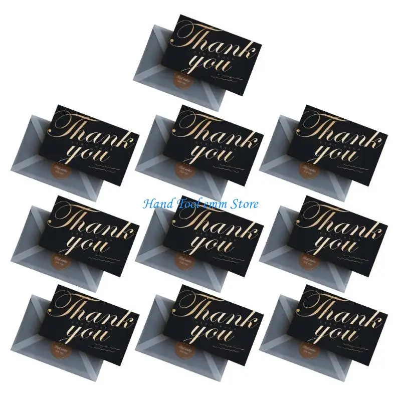 H37F 10 Cái/bộ Dập Nổi Lá Vàng Thẻ Bao Thư Kinh Doanh Cảm Ơn Bạn Thiệp Chúc Mừng Cho Tiệc Sinh Nhật Tắm Cho Bé