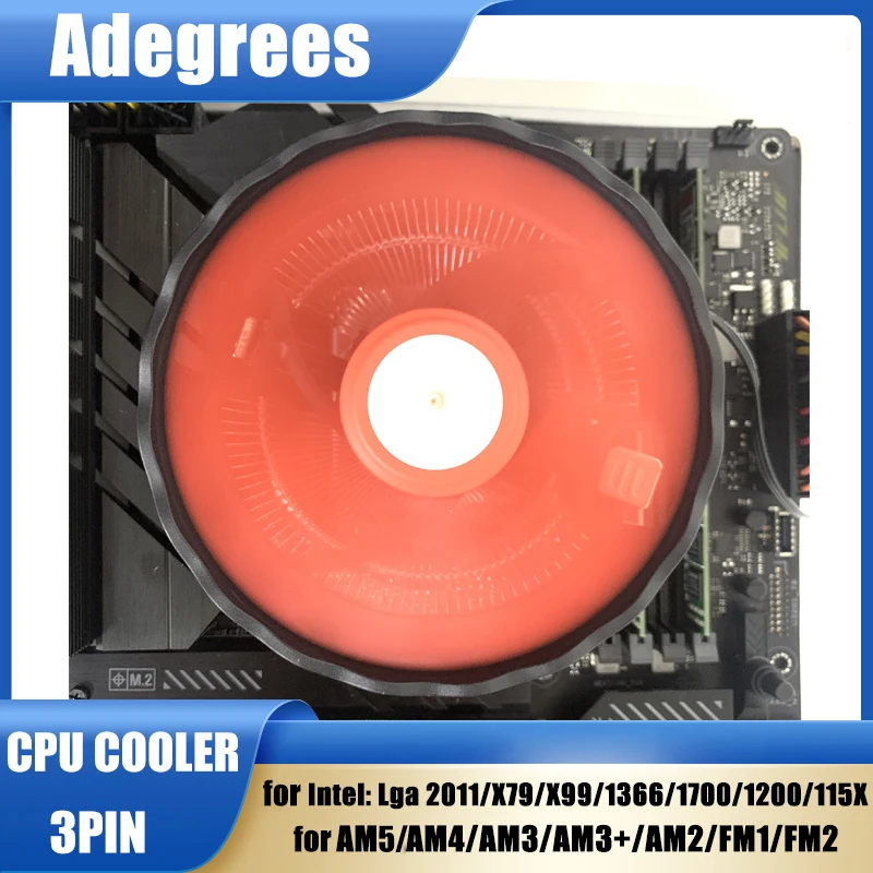 CPU Fan 3PIN Quiet PC CPU Cooler Radiator for Intel LGA 2011 X79  X99 1150 1151 1155 1156 1200 1700 AMD AM3 AM4