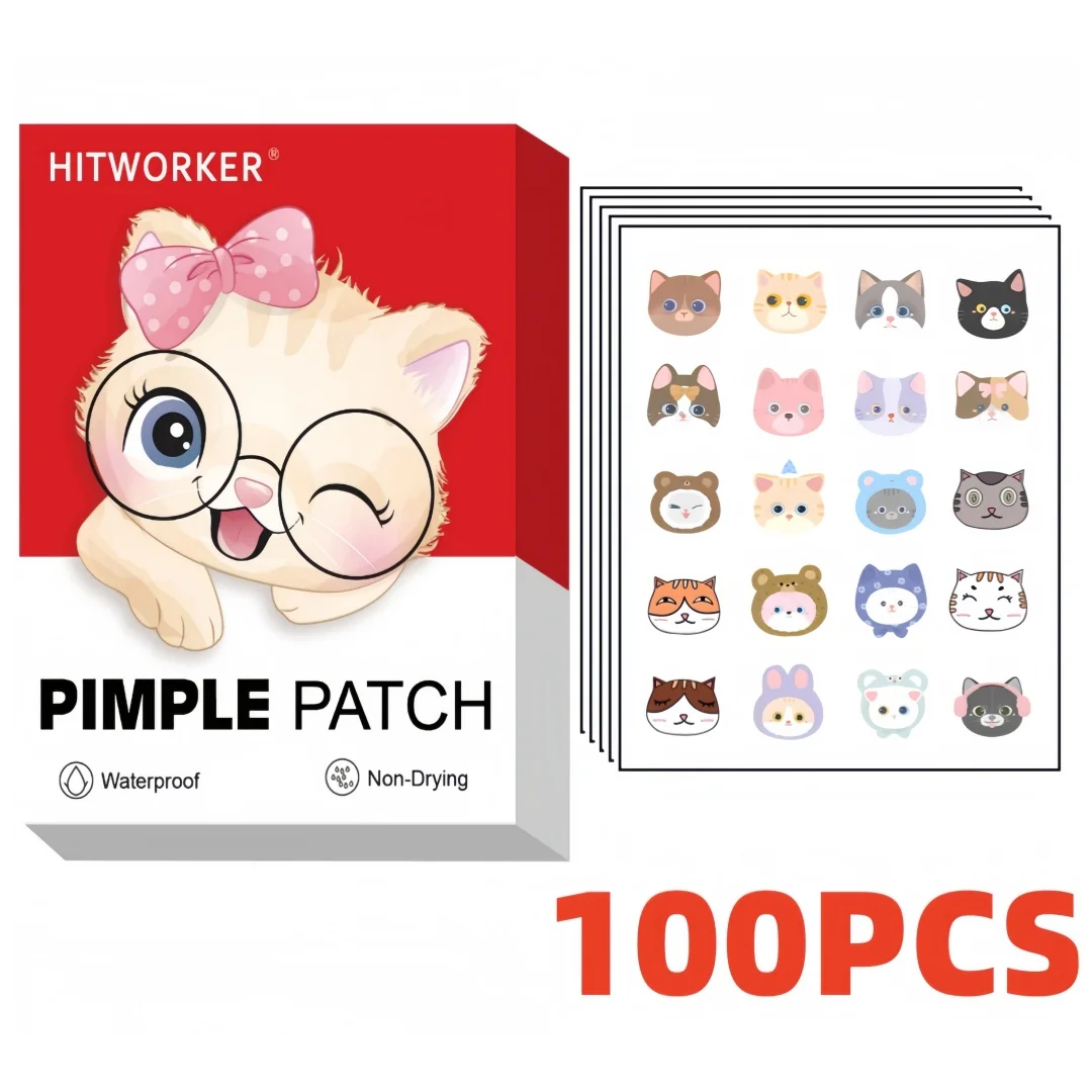 

100Pcs Cute Cat Invisible Acne Patch Acne Patch Invisible Acne Treatment Facial Skin Care Beauty Tools