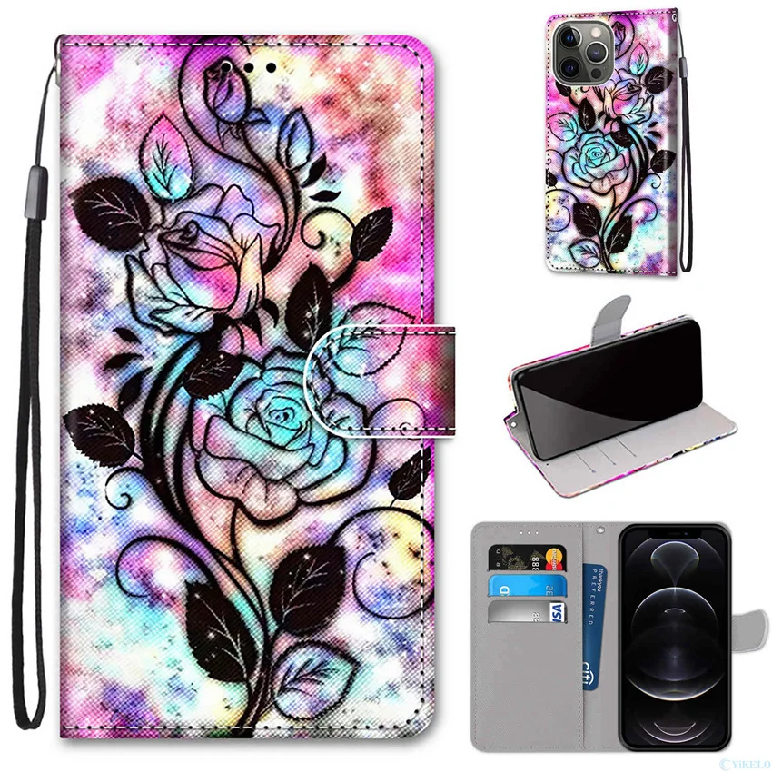 Book Painted Capa For Xiaomi Redmi Note 10 9 Pro 9A 9C 7 Mi 11i Poco X3 NFC M3 F3 Kids Flip Wallet Animal Flower Phone Case 2023