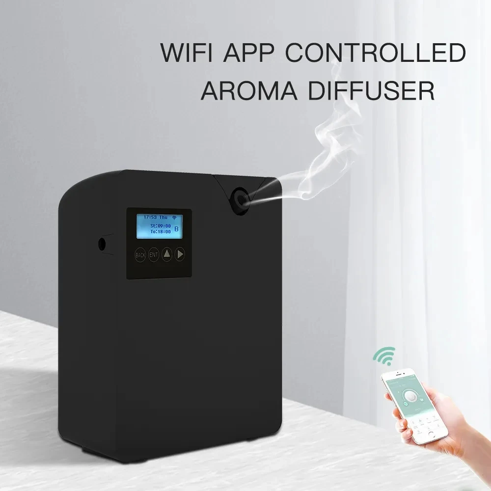 Difusor de aroma sem água com controle Wi-Fi, difusor de óleo essencial, função temporizador, dispositivo de fragrância aromática para casa e hotel, 500ml