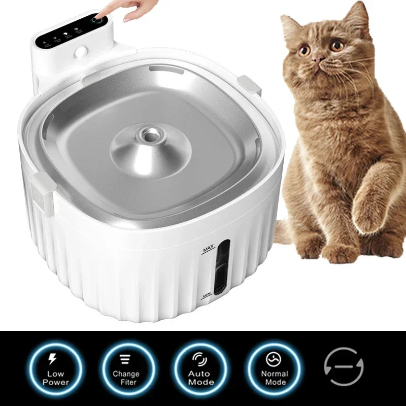 Automatic Cat Feeder with Motion Sensor and Filtered Water Fountain USB Cable/Battery Operated Cat Water Fountain Motion Sensor