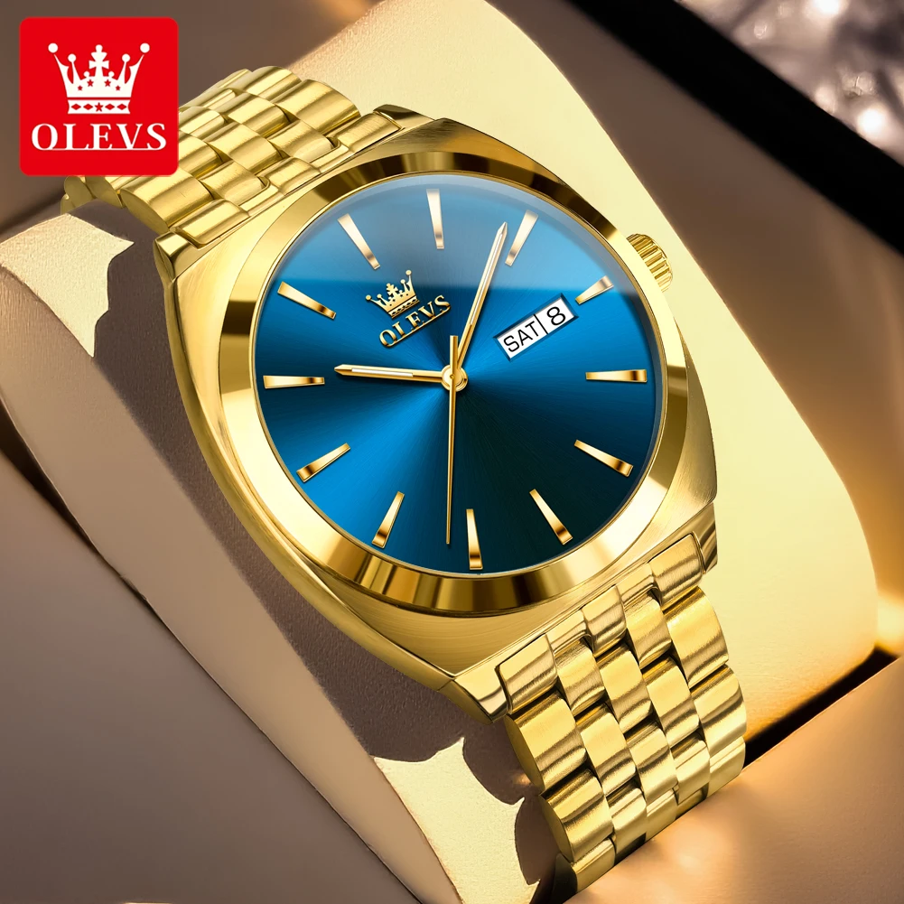 OLEVS 6730, modische Uhr für Herren, wasserdicht, Business-Edelstahlarmband, automatische mechanische Armbanduhr, Luxus-Herren-Geschenk