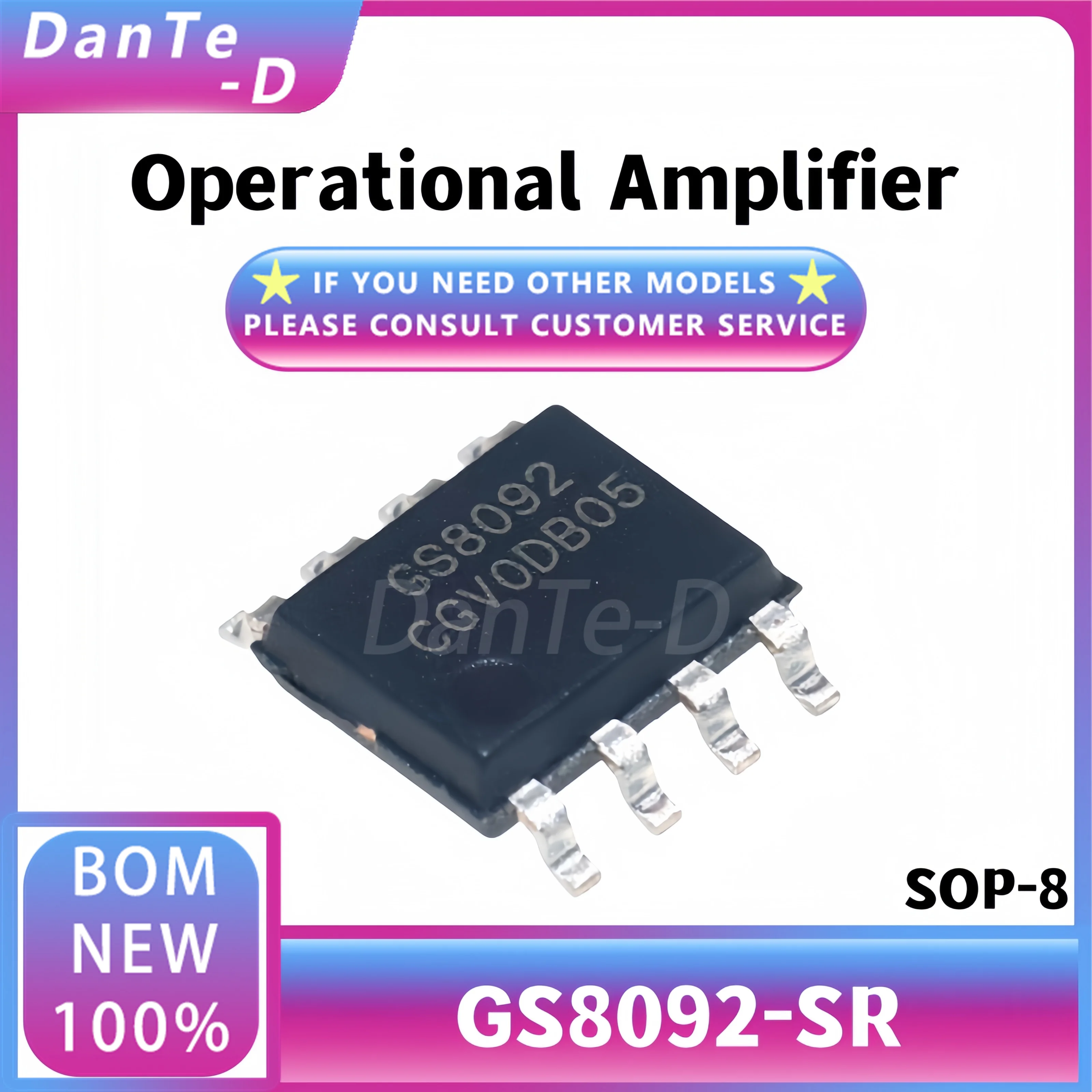 10pcs GS8092-SR original genuine patch SOP-8 high-speed op amp replacement compatible with AD8092 SGM8092