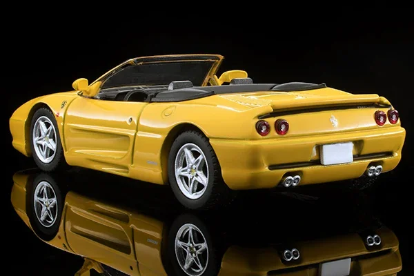 TOMICA TLV 1:64 F355 Spider Yellow alloy die cast car static model, boy collection toys for friends gifts, room decoration.