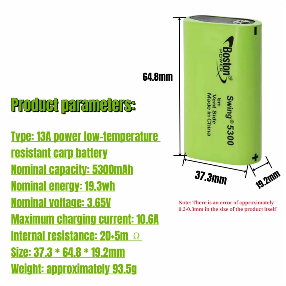 Isi ulang 3.7v suhu rendah suhu tinggi Boston Swing 5300 5300mah baterai sel bahan bakar Lithium baterai 13A Discharge