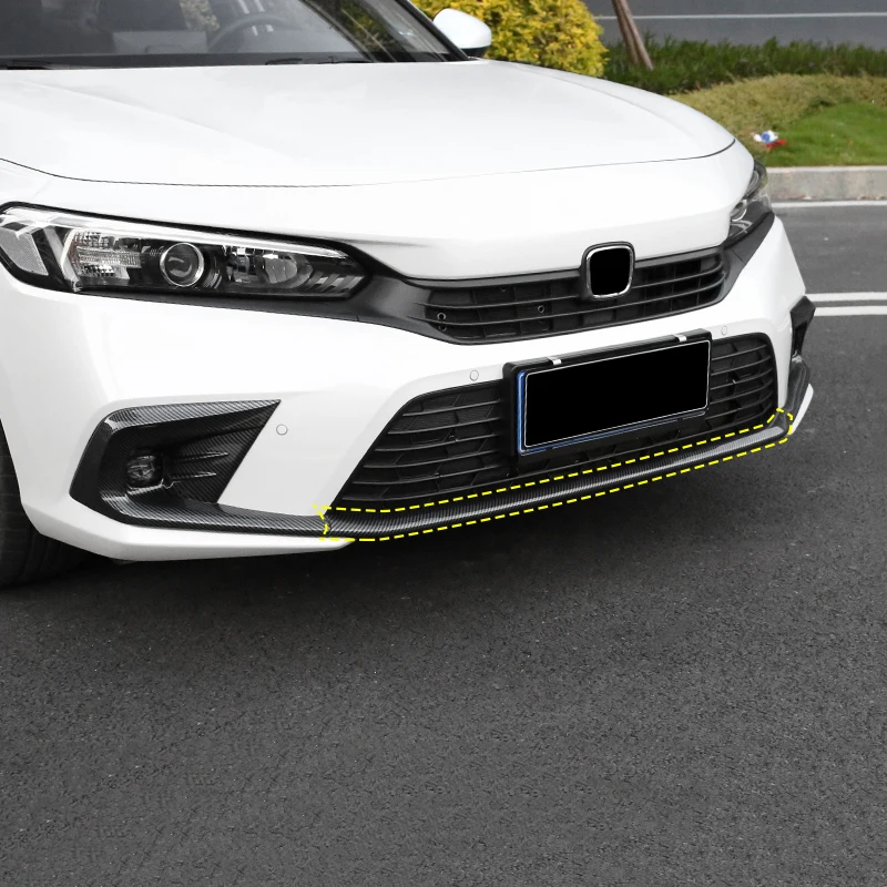 For Honda Civic 11th Gen 2021 2022 2023 Auto Front Bumper Trim Strip Cover Car Lip Anti-collision Moulding Decoration Accessory