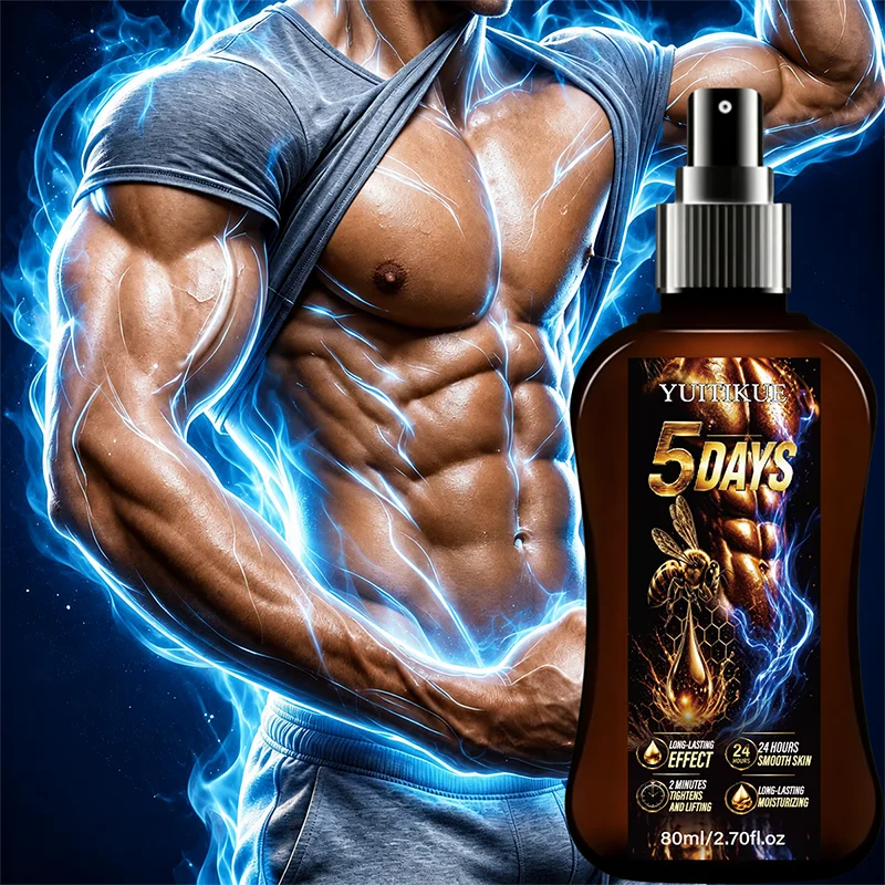 YUITIKUE 5 Days Bee Venom Firming Body Spray 80ml Quick Absorb 24H Moisturizing Lifting Smooth Body Skin Massage Mist For Men