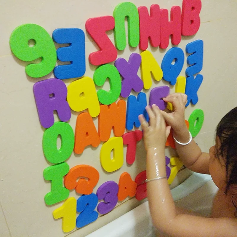 Puzzle cognitif pour enfants, lettres EVA trempées dans l'eau, numéros de salle de bain, douche, éducation précoce, jouets de jeu aquatique