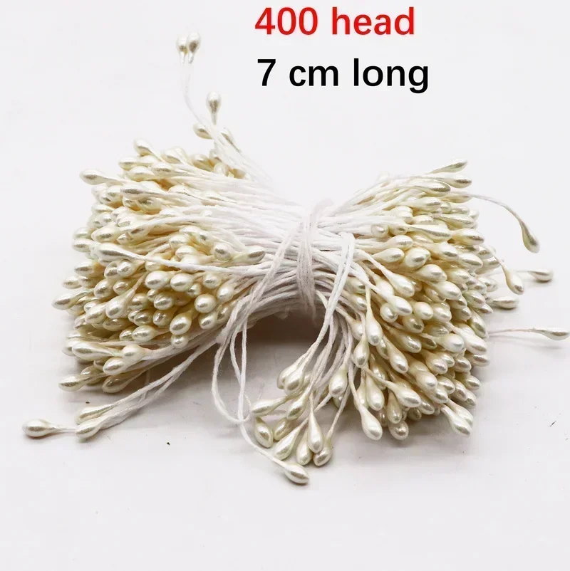 6/10/12/20/24/200pcs White Hybrid Flower Cherry Stamen Berries Bundle DIY Cake Christmas Wedding Gifts Box Wreaths Decor