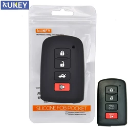 For Toyota Camry Corolla Rav4 Land Cruiser Avalon Auris Highlander Prius Silicone Remote Key Case Fob Cover 4 Button