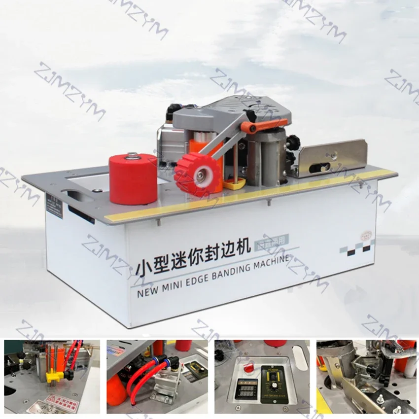 Mini Edge Banding Machine Woodworking Home Decoration Curved Straight Line Saw Bench Type Edge Banding Machine 220V 1200W 6-60mm